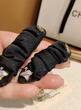 黑色水钻细闪土星简约BB夹
