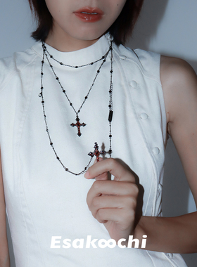 原创十字架双层叠戴锁骨链