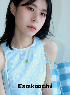Esakoochi苹果项链可爱小众设计感锁骨链