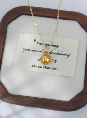 原创手工水滴彩钻项链 2025夏款多巴胺颈链 简约百搭日常吊坠饰品