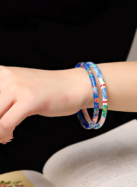 珐琅彩足银复古民族风国潮汉风