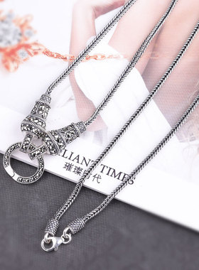 纯银复古手工百搭女士高档吊坠