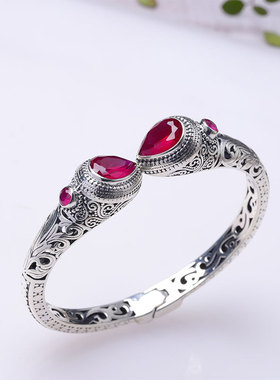 纯银印尼复古高档女士手镯