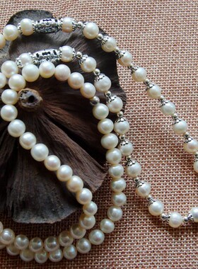 天然淡水珍珠925纯银DIY配件手工