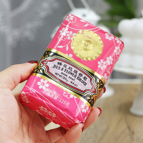 蜂花玫瑰香皂125g 蜂花玫瑰皂经典传承/蜂花檀香厂制皂 - 图2