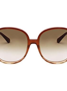 代购kate spade女士太阳镜防紫外线遮光清晰视野抗眩光圆框棕色