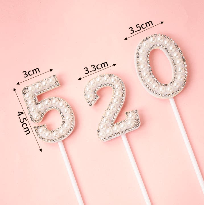 网红214蛋糕装饰品情人节珍珠爱心插件蝴蝶结链子母亲节摆件配件