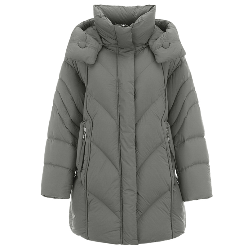 「钰系列」高端YK1R0007轻盈保暖中长款外套鹅绒服女10.31冬-图3