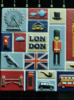 英国新款地图立体彩绘冰箱贴邮筒磁贴世界旅游纪念品礼物实拍包邮