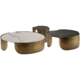 Итальянская легкая роскошная скала каменная доска кофейня из нержавеющей стали круглый размер круглый комбинация инопланетная чайная таблица современная минималистская гостиная домохозяйство