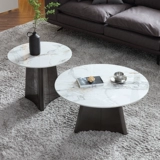 Итальянский легкий роскошный рок-стол круглый круглый сталь из нержавеющей стали специального размера круглый и низкий уровень комбинированного чайного дома современный прост