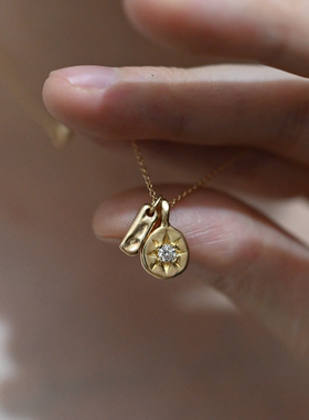 PQ手工制咖啡钻项链蓝宝石项链