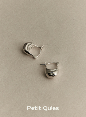 PetitQuies小水滴925银小号耳圈