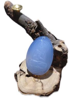 天然无优化蓝玉髓挂坠