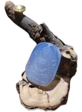 天然无优化蓝玉髓挂坠