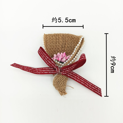 麻绳麻布小花朵装饰手工diy制作幼儿园环创布置蝴蝶结田园风材料 - 图1