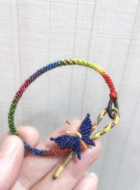 端午节新款五彩绳 星空线幻彩线手绳手链蝴蝶手绳纯手工编织成品
