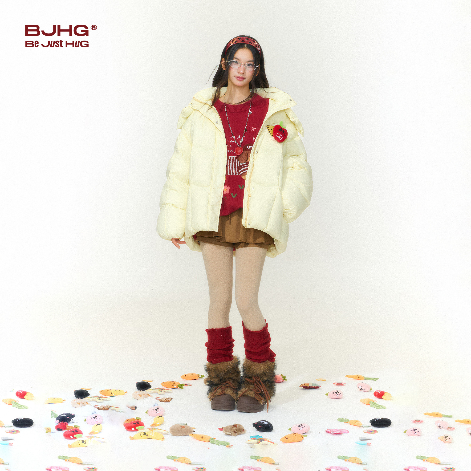 BJHG不计后果云朵贴贴羽绒服女款冬季高级感双层防风帽白鸭绒外套,淘宝优惠券,粉丝福利购,淘宝优惠卷