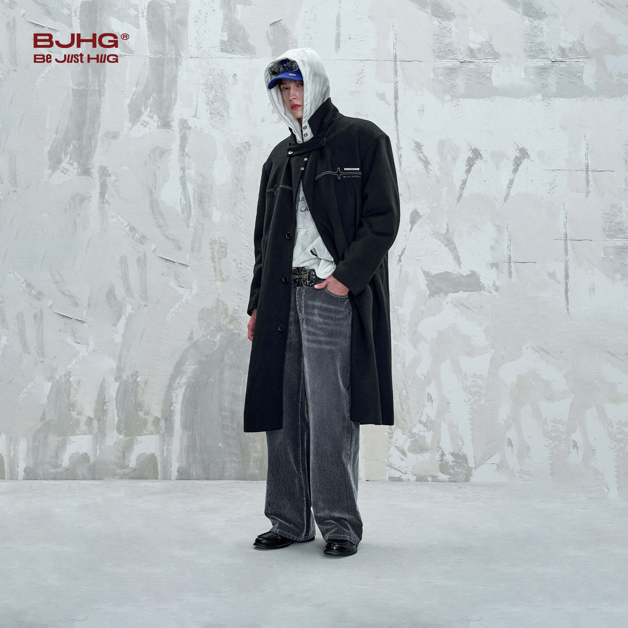 BJHG不计后果毛呢大衣男款秋冬2025新款呢子大衣长款羊毛外套风衣 - 图2