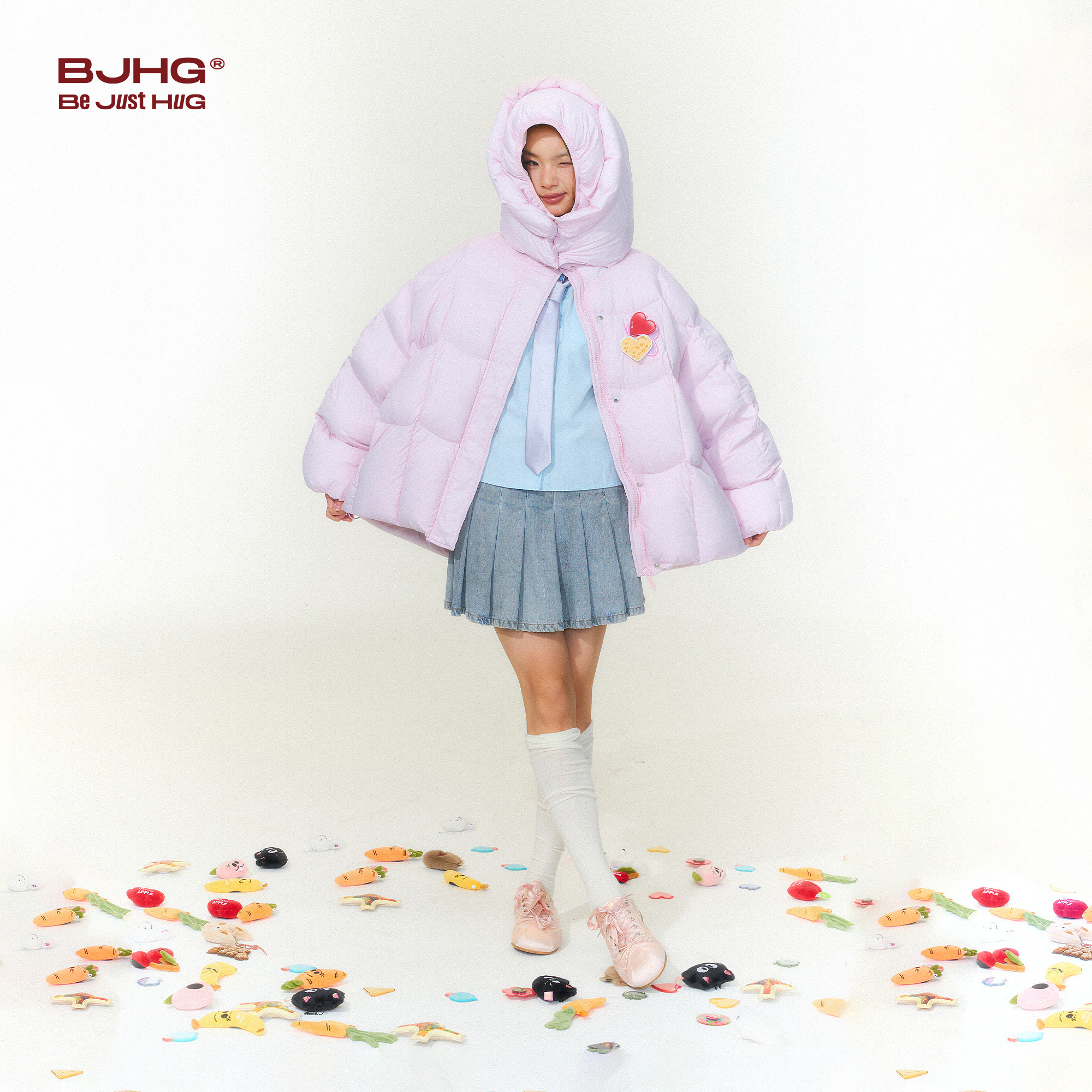 BJHG不计后果云朵贴贴羽绒服女款冬季高级感双层防风帽白鸭绒外套,淘宝优惠券,粉丝福利购,淘宝优惠卷