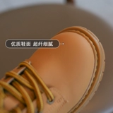 Martens, детские желтые осенние универсальные короткие сапоги для мальчиков в английском стиле, в британском стиле, сезон осень 2022, тренд сезона, популярно в интернете