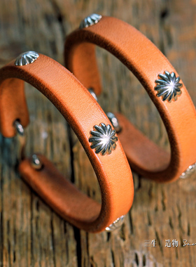 栎木植鞣皮手环牛皮日式复古简约