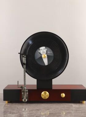 现代仿真立式黑胶唱片机家居饰品