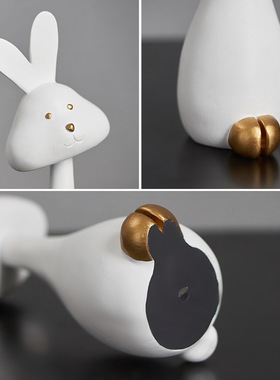 桌面小鹿兔子装饰玄关客厅摆件