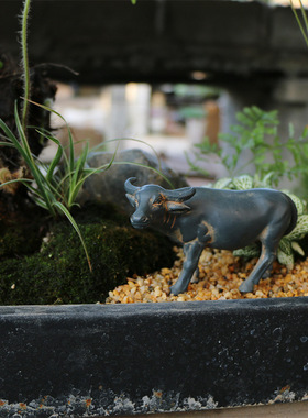小水牛摆件微景观盆景造景装饰品花盆庭院假山流水装饰家居配优选