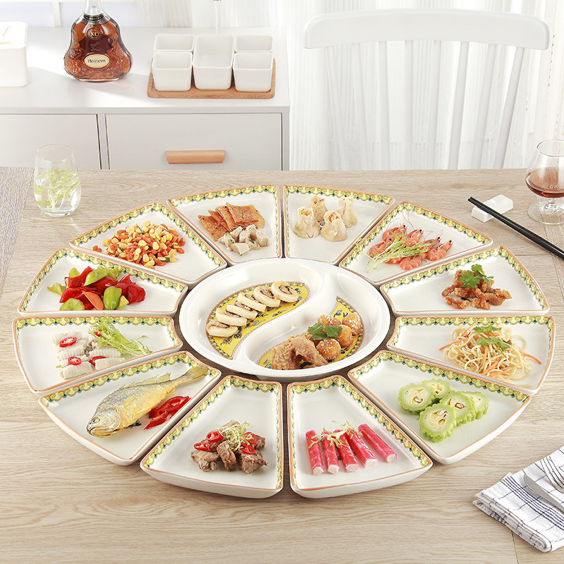 年夜饭团圆大拼盘餐具创意陶瓷拼盘组合海鲜大摆盘碗套装网红同款,淘宝优惠券,粉丝福利购,淘宝优惠卷