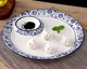 10-inch dumpling plate ceramic blue and white porcelain round shape