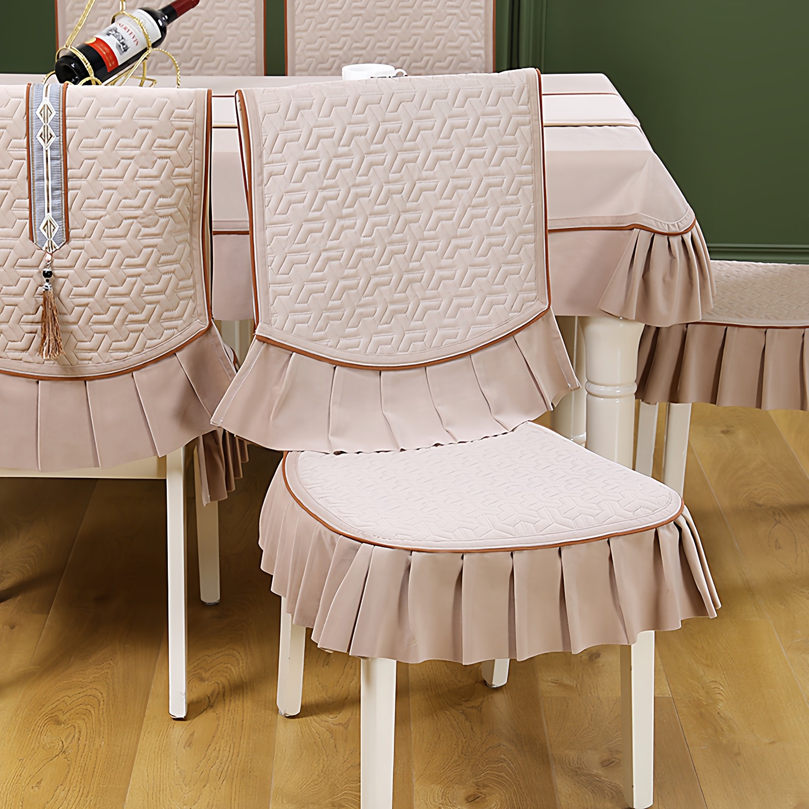 新款简约新中式纯色台布餐桌布椅套布艺椅子套罩桌旗客厅通用套装,淘宝优惠券,粉丝福利购,淘宝优惠卷