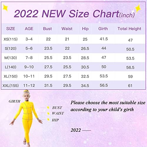 YgneeDom Kids Girls One Piece Spandex Unitards  Long Sleeve - 图2