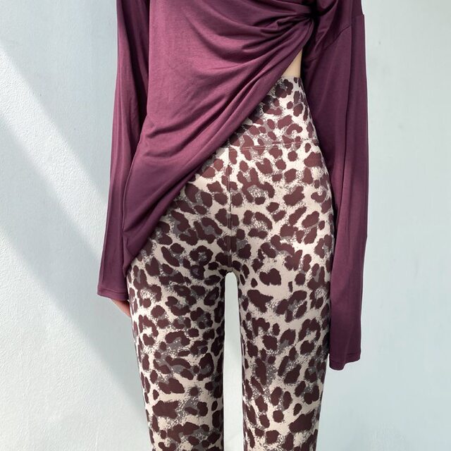 Leopard print shark pants ກາງເກງຂອງແມ່ຍິງໃສ່ໃນລະດູຮ້ອນ ເສື້ອຢືດບາງໆ