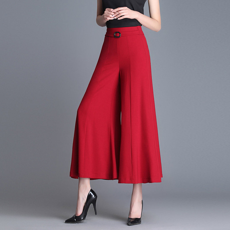 夏季九分垂感小个子麻纱雪纺裙裤 伊蚨休闲裤