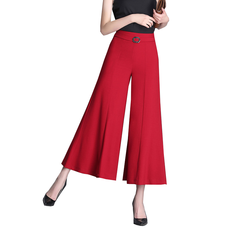 夏季九分垂感小个子麻纱雪纺裙裤 伊蚨休闲裤