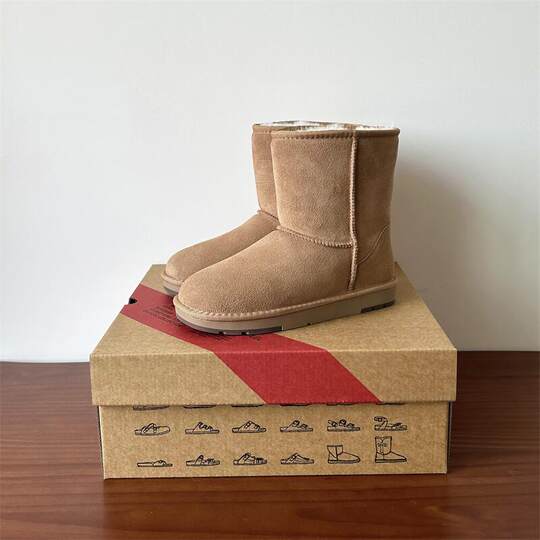 河南桑坡丁大叔羊皮毛一体真皮羊毛经典款雪地靴女冬季短筒大棉鞋