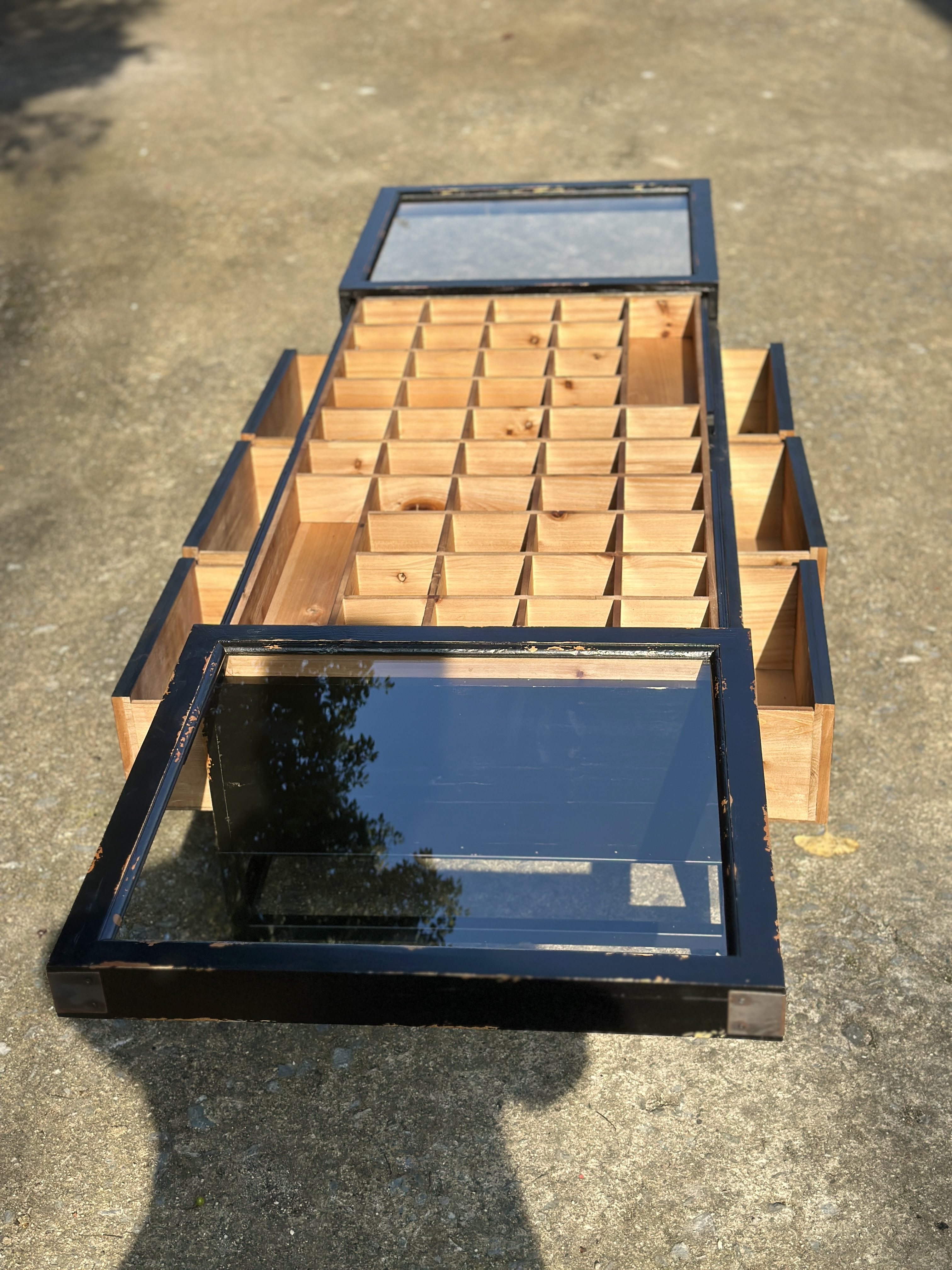 特价！超酷创意中古风实木复古双面六抽屉多格藏宝柜咖啡桌茶几,淘宝优惠券,粉丝福利购,淘宝优惠卷