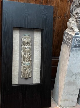 超特价！古董风面具雕刻艺术墙壁装饰高端仿古立体浮雕画壁挂壁饰