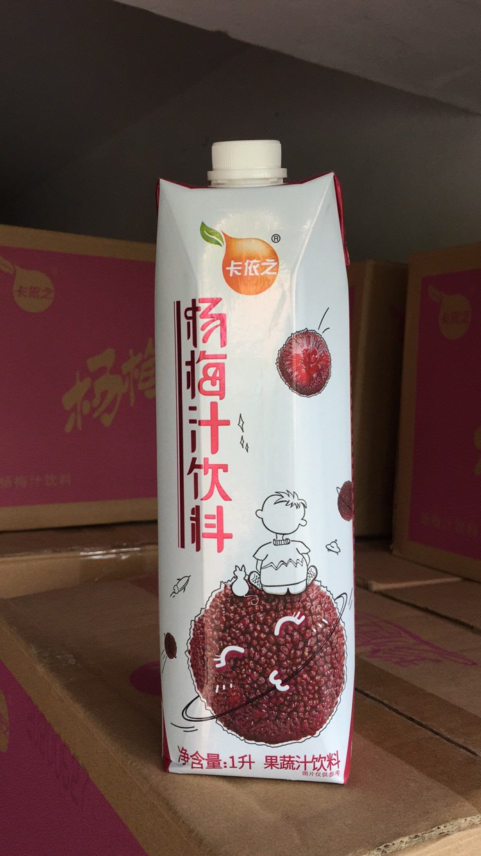 正品kaiz卡依之杨梅汁饮料12瓶1L装慈溪特产高端纯果蔬汁吉祥航空-图1