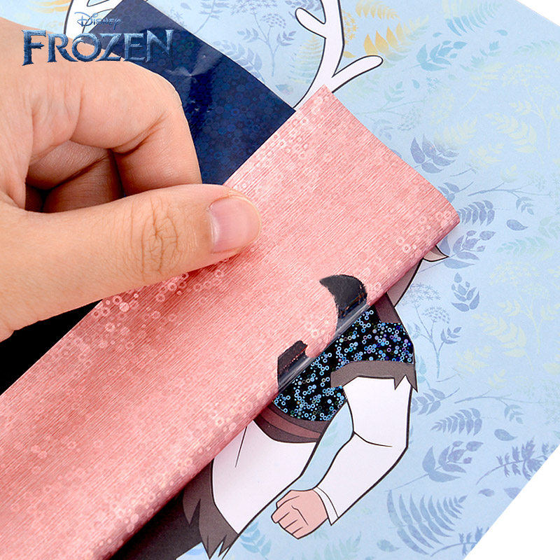迪士尼冰雪奇缘爱莎公主儿童手工diy材料魔幻艺术贴画幼儿贴纸画