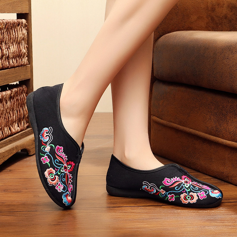 薄绒保暖民族风绣花鞋超软平底二棉鞋老北京布鞋女棉鞋加大码41,淘宝优惠券,粉丝福利购,淘宝优惠卷