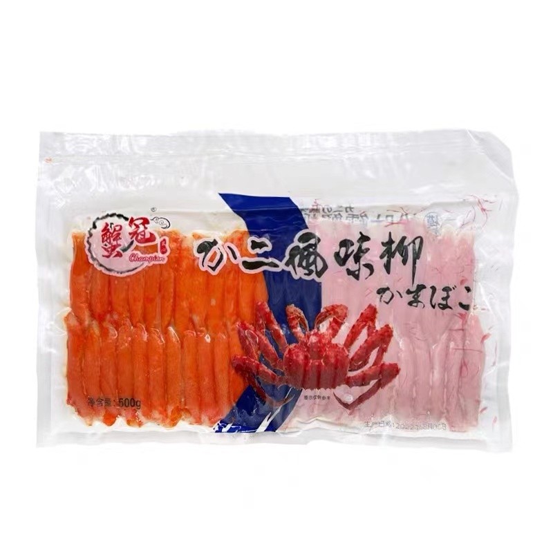 蟹冠松叶力二味蟹柳500g*5包即食雪蟹柳鱼香蟹柳日式寿司料理-图3