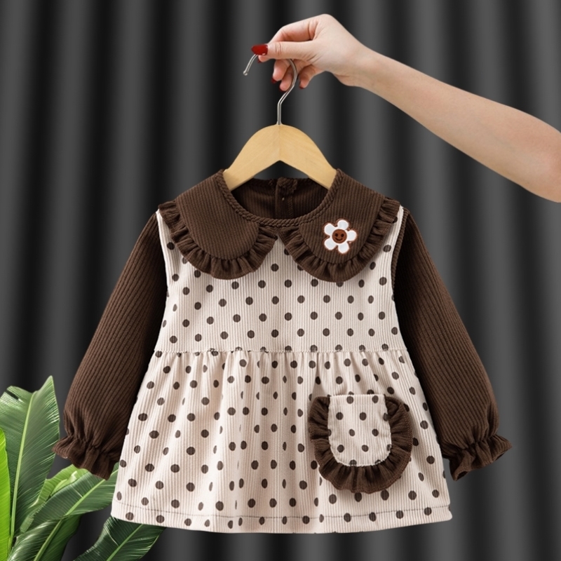 Baby smock autumn and winter women's outer wear princess skirt eating bib waterproof anti-dirty children's reverse dressing baby apron