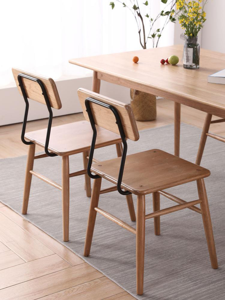 北欧实木餐椅现代简约白橡木日式原木樱桃木休闲靠背椅子巧克力椅