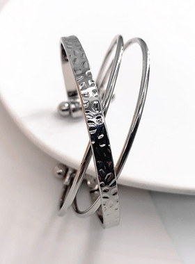 三层交叉圆环手镯手环