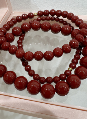3种大小 原矿朱砂 高含量紫金砂朱砂手串