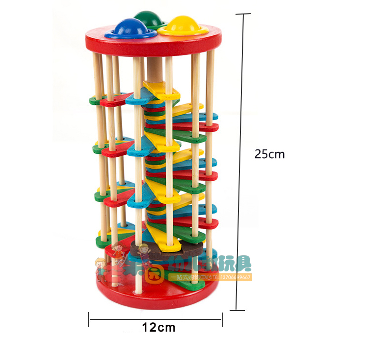 敲球落梯儿童教具幼儿感统精细动作训练敲敲玩具幼儿园敲击锤锤子 - 图2