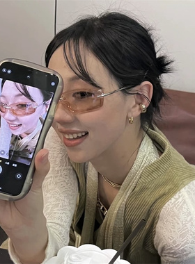 Y2K复古无框方形太阳镜