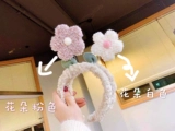 TikTok, ободок для умывания, мультяшная плюшевая милая повязка на голову, шпильки для волос в форме цветка, аксессуар для волос, в цветочек